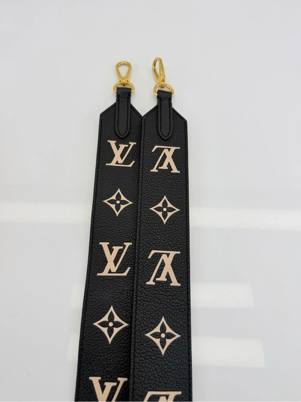 Louis Vuitton Empreinte Monogram Bandouliere Shoulder Strap Black Beige